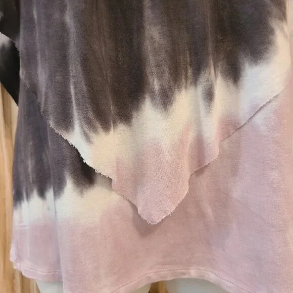 Juicy Couture Tie Dye Draped Flutter Sleeve Top - Size M - Picture 7 of 12